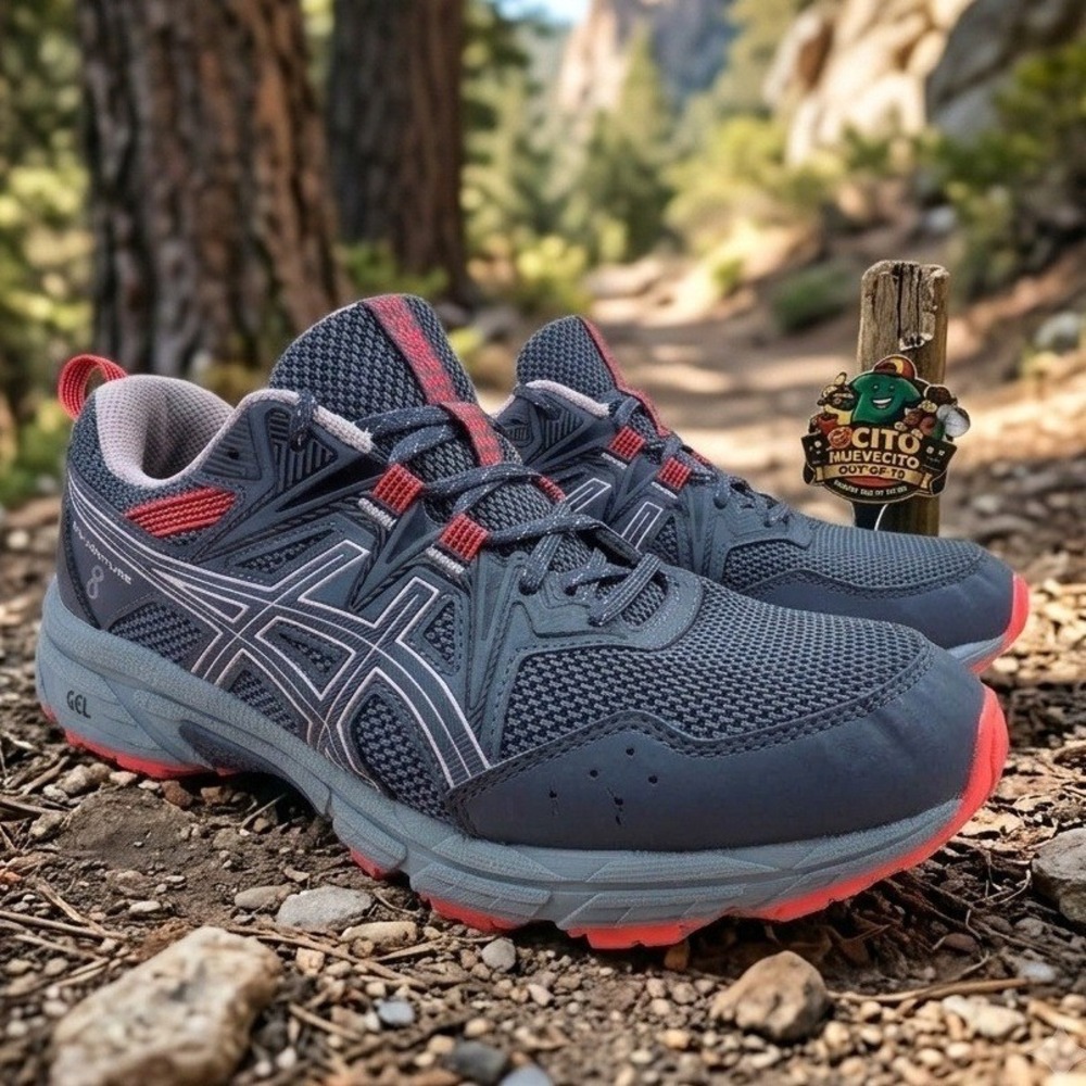 Asics Gel-Venture 8 Womens 9.5 Wide Trail Running Shoes Grey Pink 1012A706